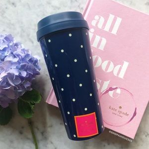🎉 KATE SPADE Navy Larabee Dot Thermal Mug